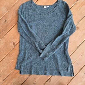 GAP Blue Crew Neck Sweater Split Hem Size Large